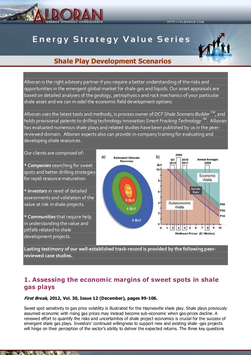 Shale Play Development Scenarios